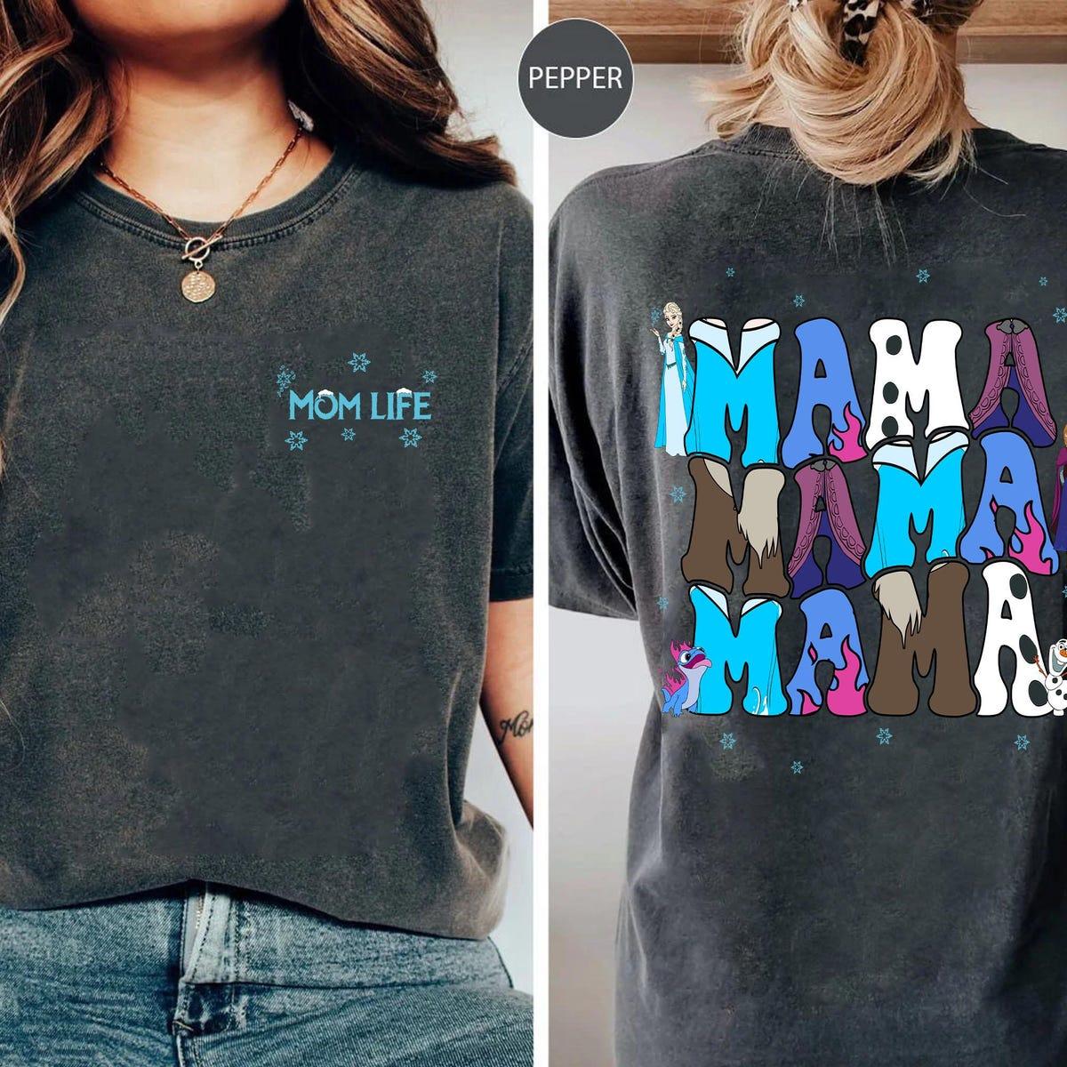 Two Sided Groovy Frozen Mom Life Shirt 3