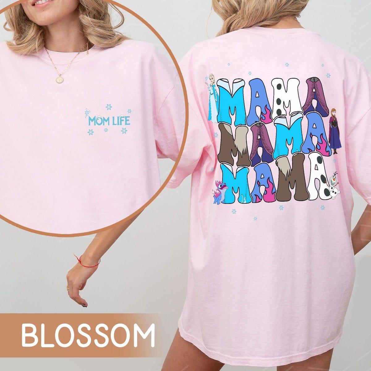 Two Sided Groovy Frozen Mom Life Shirt 4