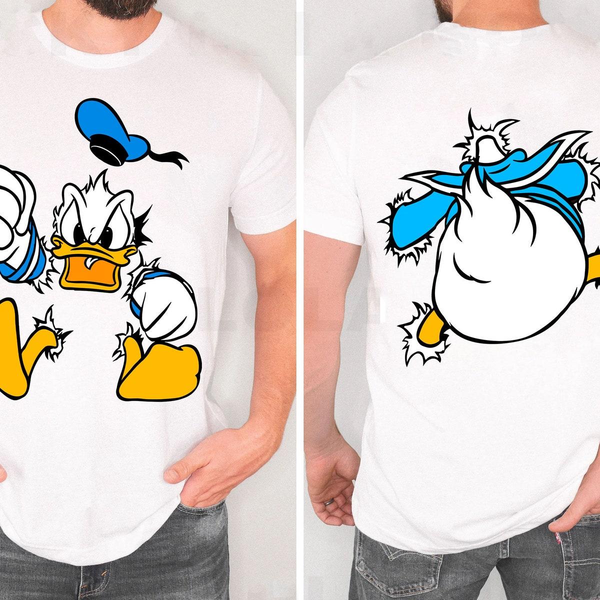 Two Sided Grumpy Donald Duck Front And Back Shirt 1