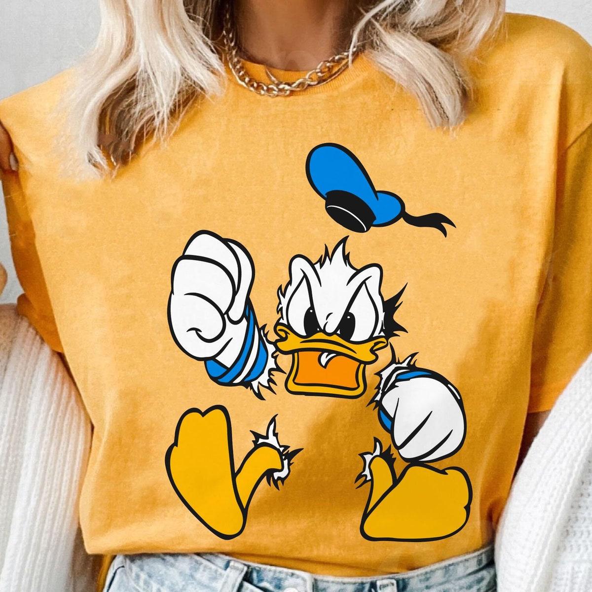 Two Sided Grumpy Donald Duck Front And Back Shirt 3