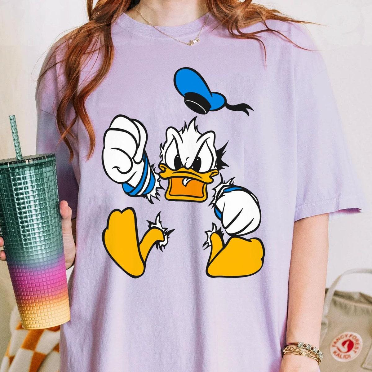 Two Sided Grumpy Donald Duck Front And Back Shirt 5