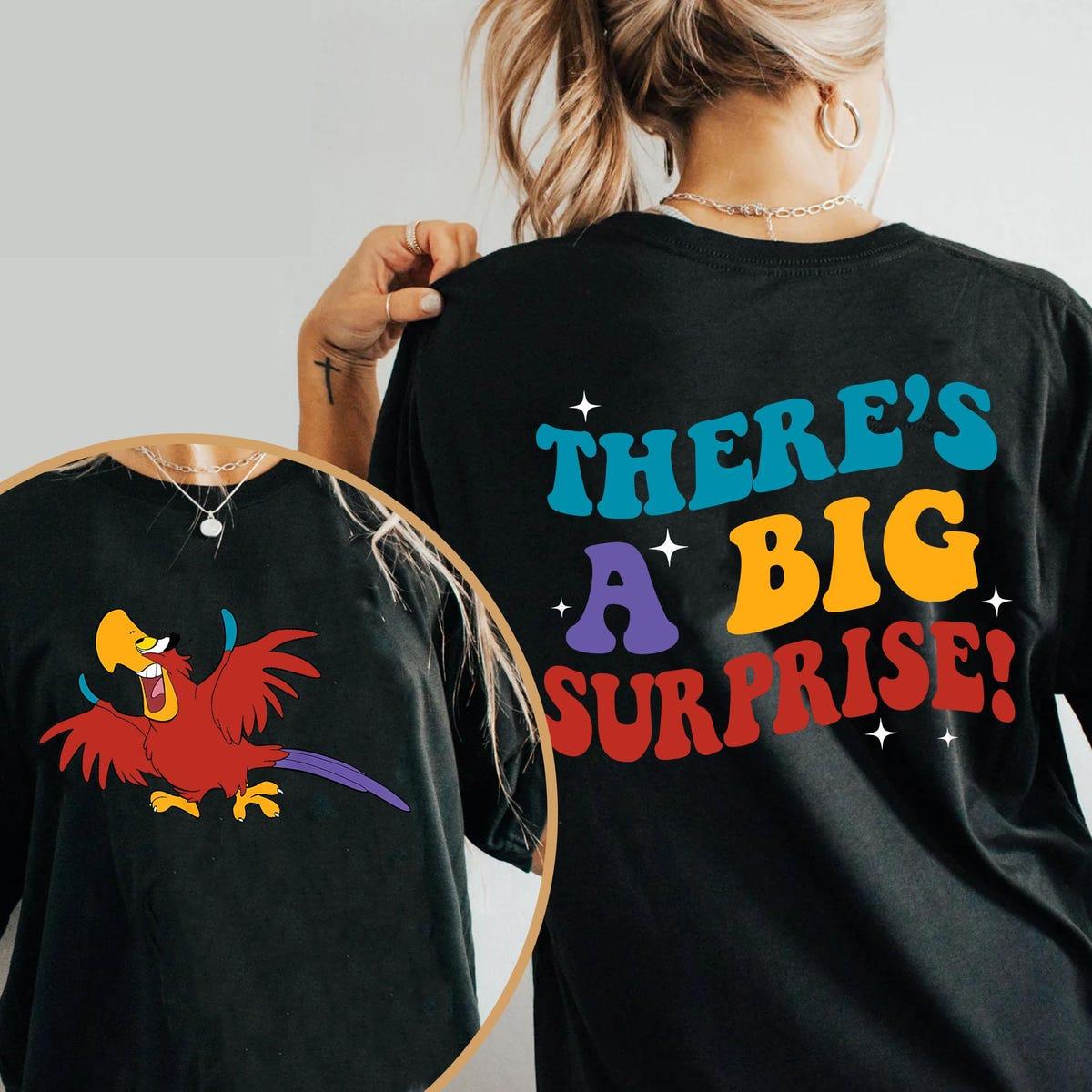 Two Sided Iago Parrot Costume There's A Big Surprise Shirt 1