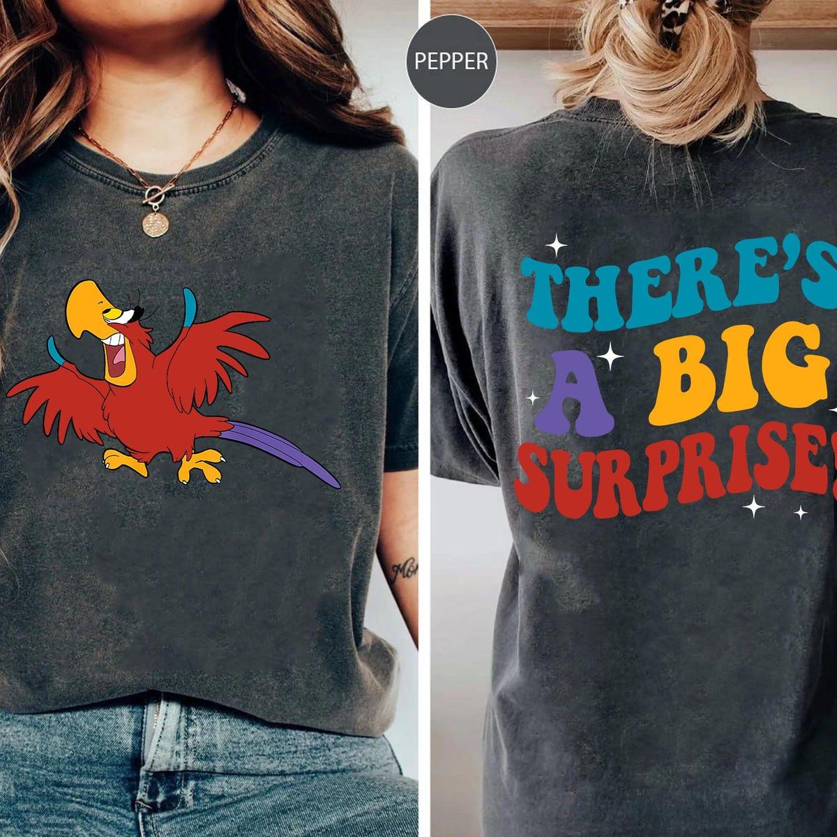 Two Sided Iago Parrot Costume There's A Big Surprise Shirt 3