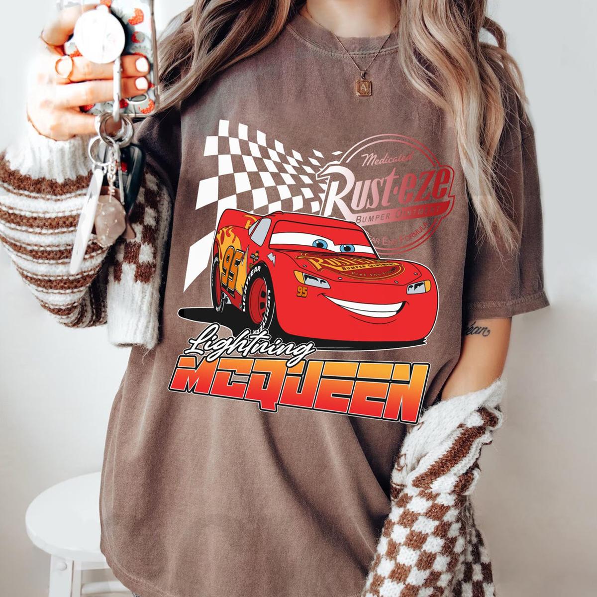 Two Sided Lightning Mcqueen Rusteze 95 Think Fast Shirt 5