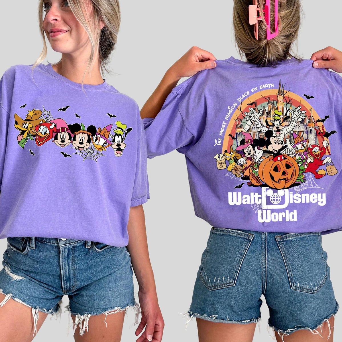 Two Sided Mickey And Friends Halloween Costume Shirt 2