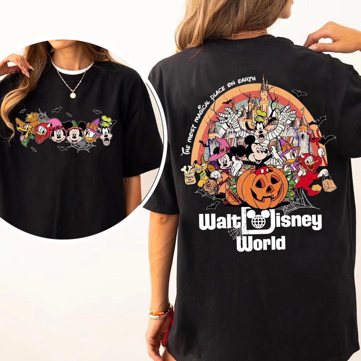 Two Sided Mickey And Friends Halloween Costume Shirt 5