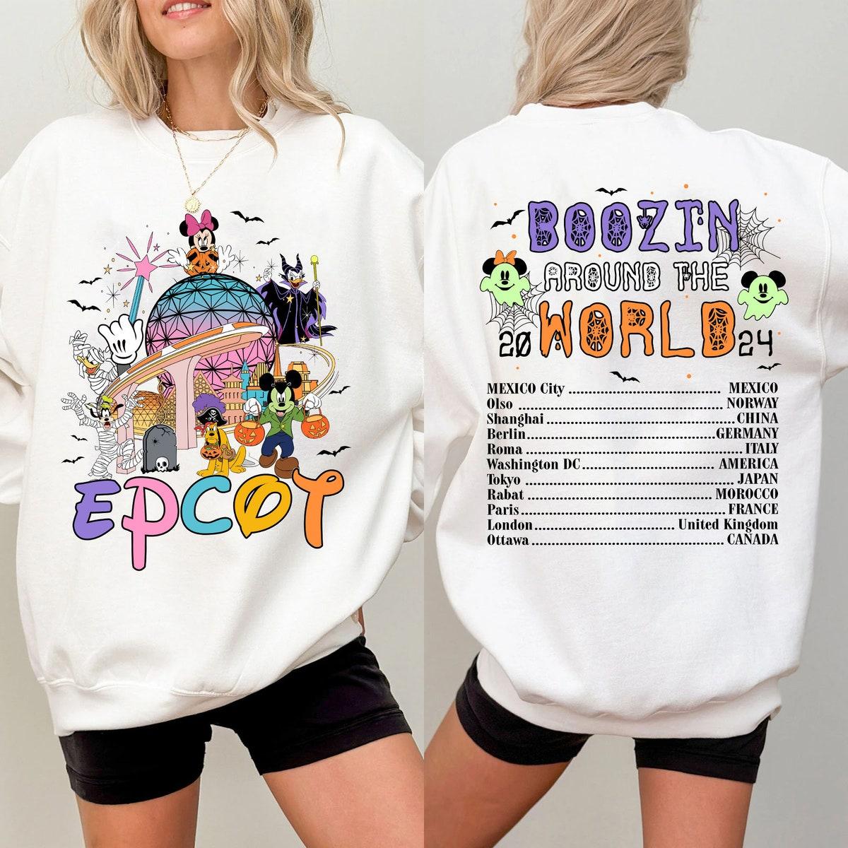 Two Sided Mickey Friends Epcot Center Halloween Shirt 2