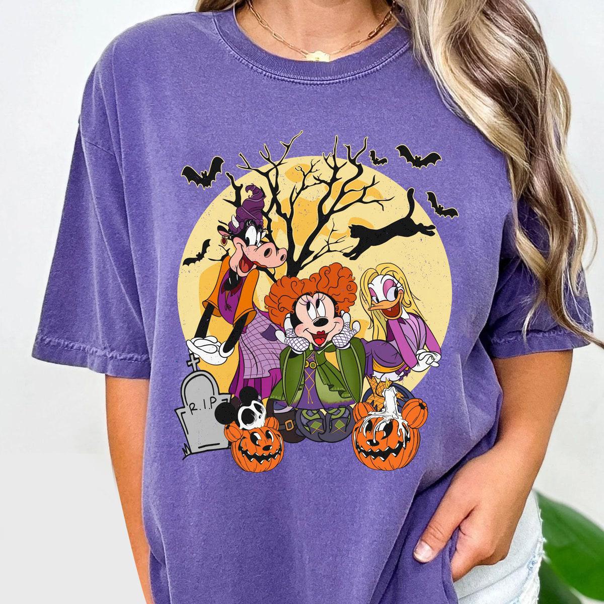 Two Sided Minnie Daisy Clarabelle Cow Witch Justs A Bunch Of Hocus Pocus Shirt 6