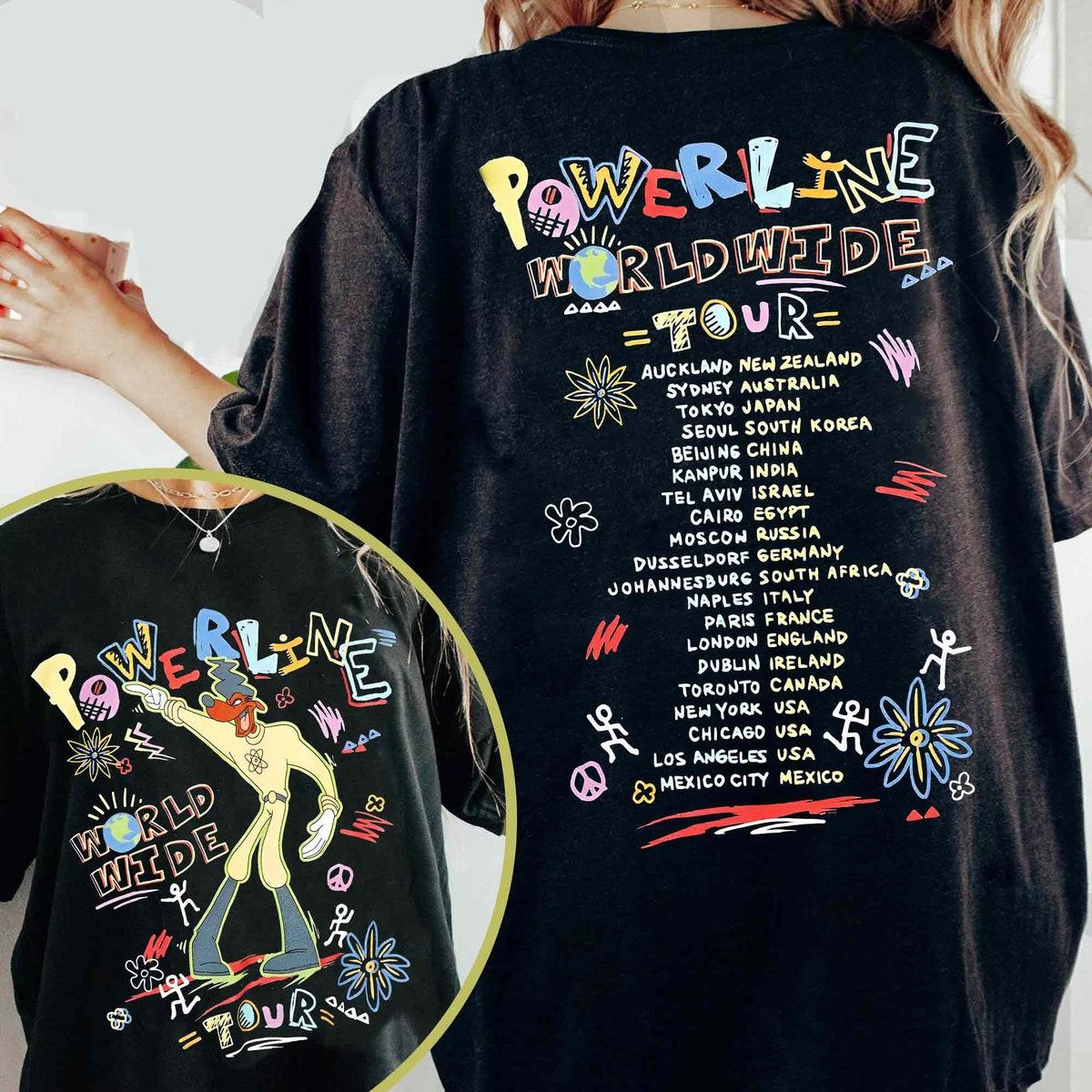 Two Sided Powerline World Wide Tour Disney A Goofy Movie Shirt 1