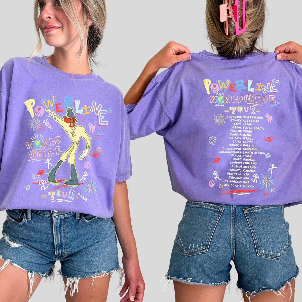 Two Sided Powerline World Wide Tour Disney A Goofy Movie Shirt 2