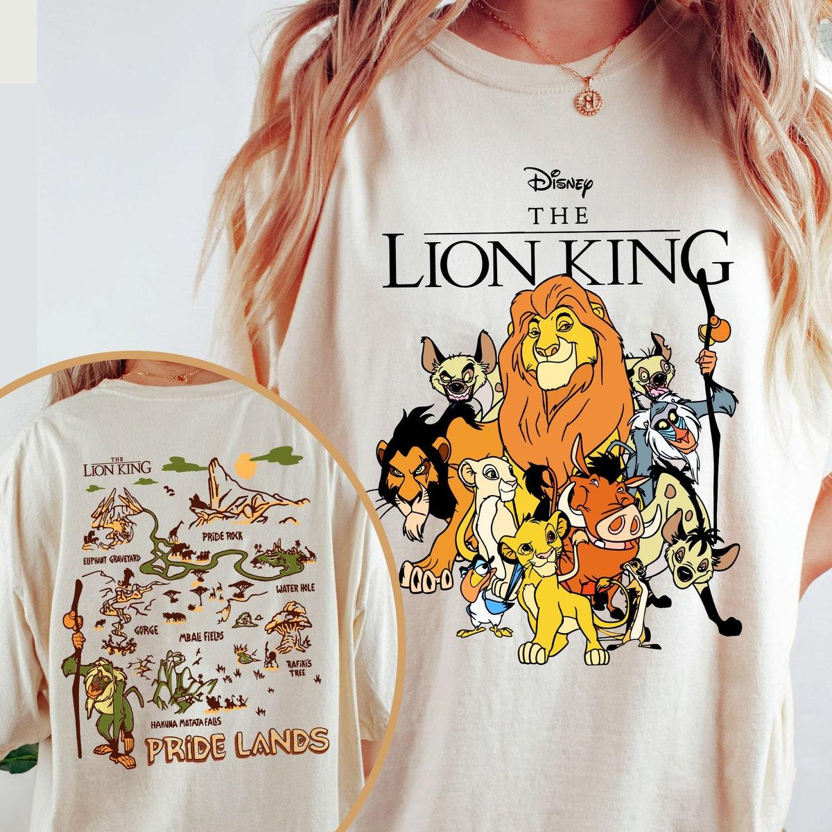 Two Sided The Lion King Pride Lands Map Shirt 1