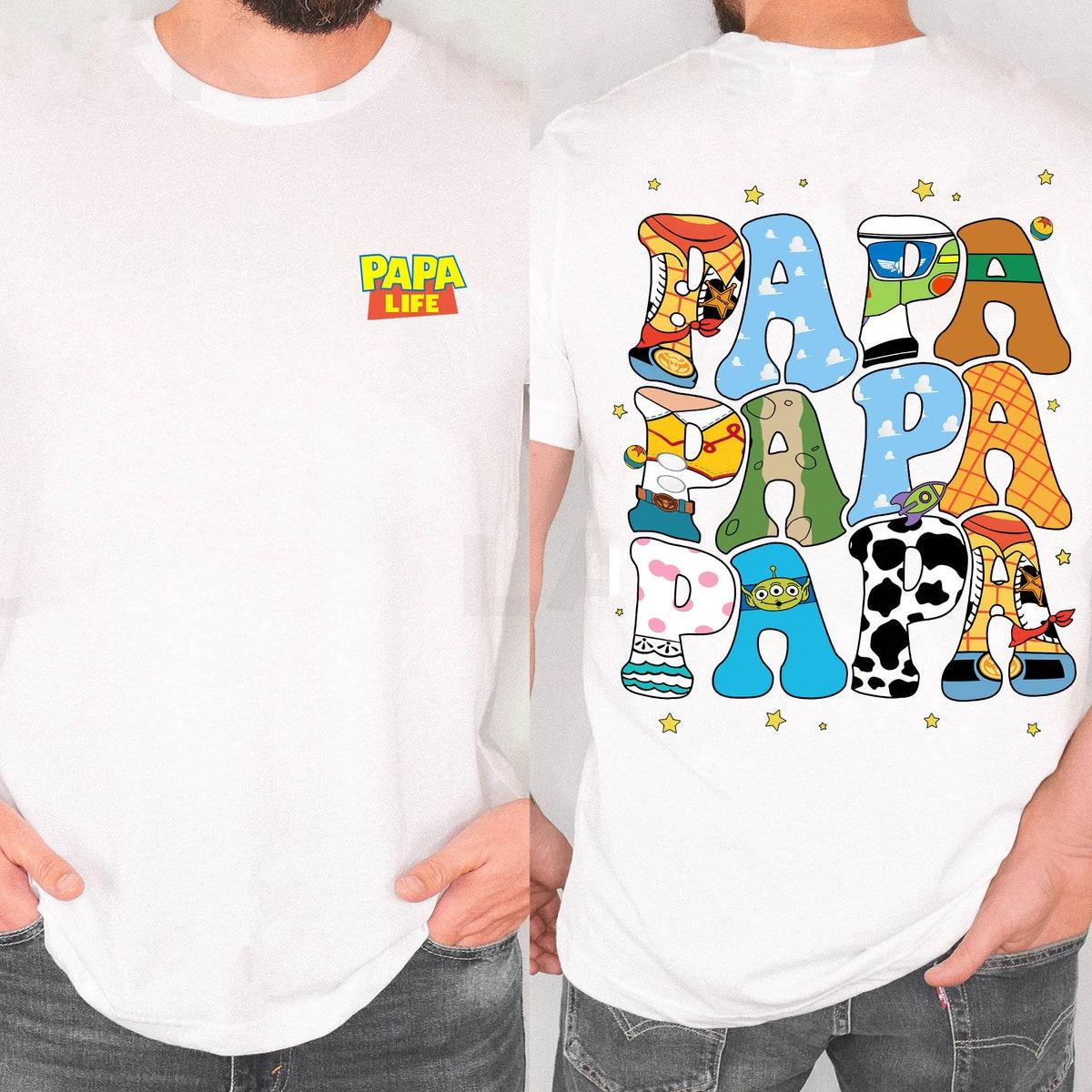 Two Sided Toy Story Papa Retro Disney Dad Life Shirt 2