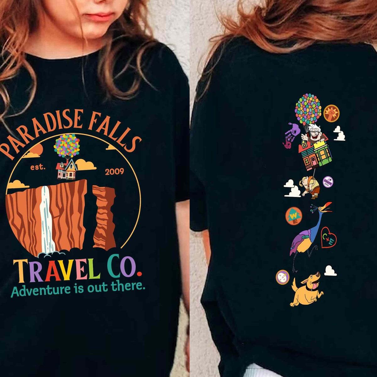 Two Sided Up Movie Paradise Falls Vacation Travel Co 2009 Shirt 3