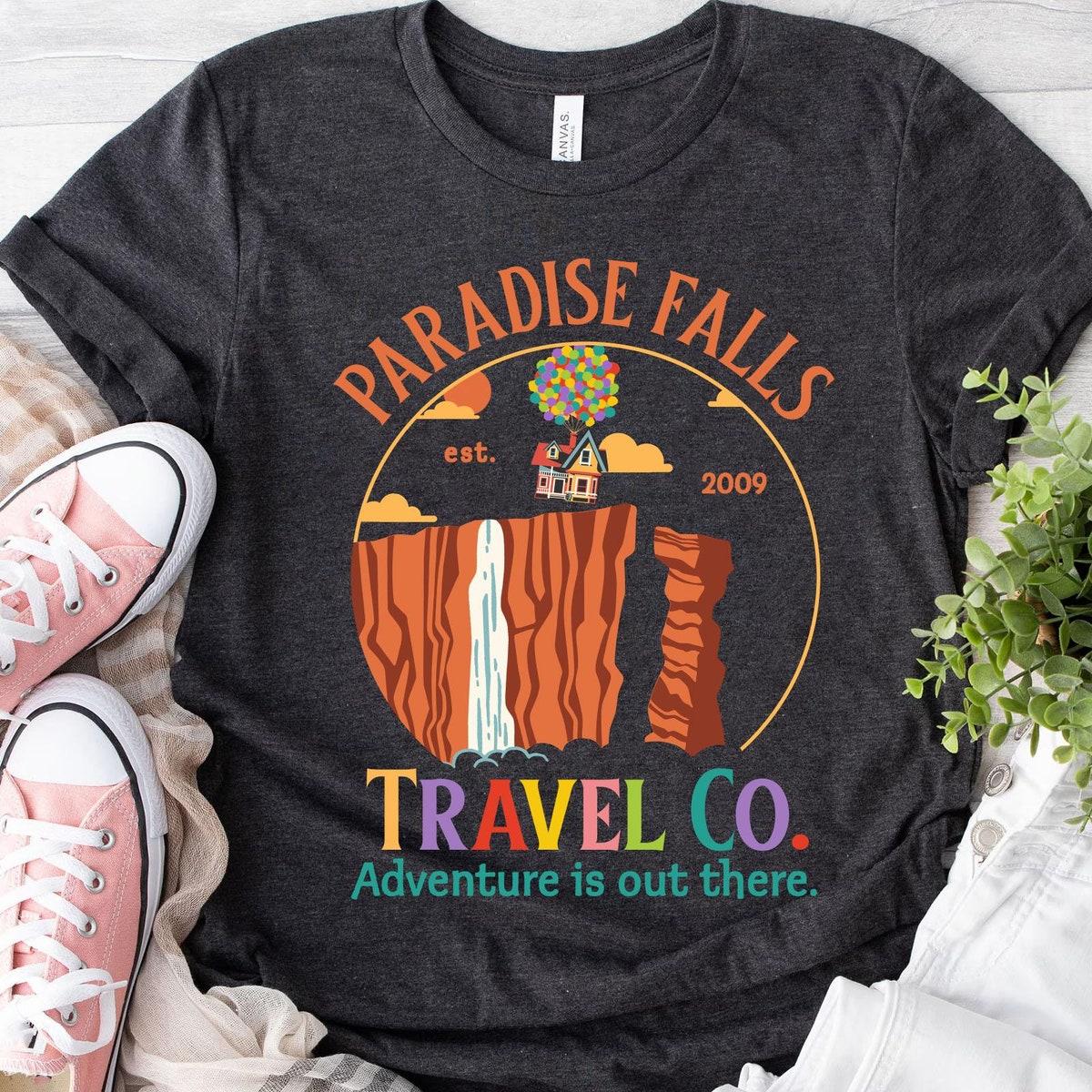 Two Sided Up Movie Paradise Falls Vacation Travel Co 2009 Shirt 5