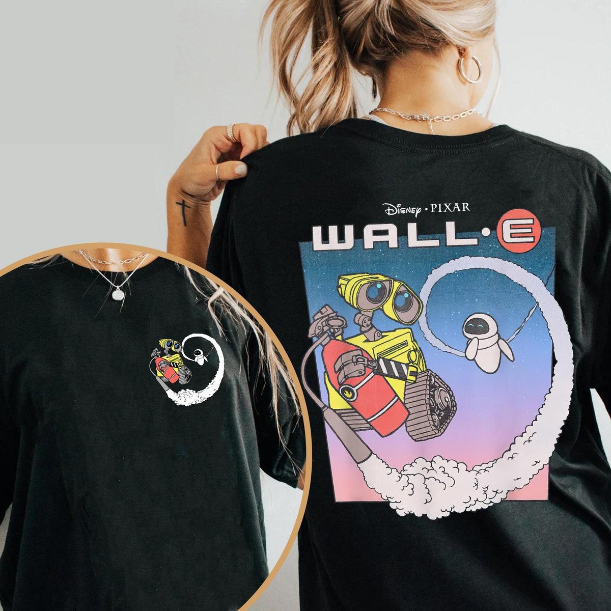 Two Sided Vintage Wall e And Eve Flying Shirt 1