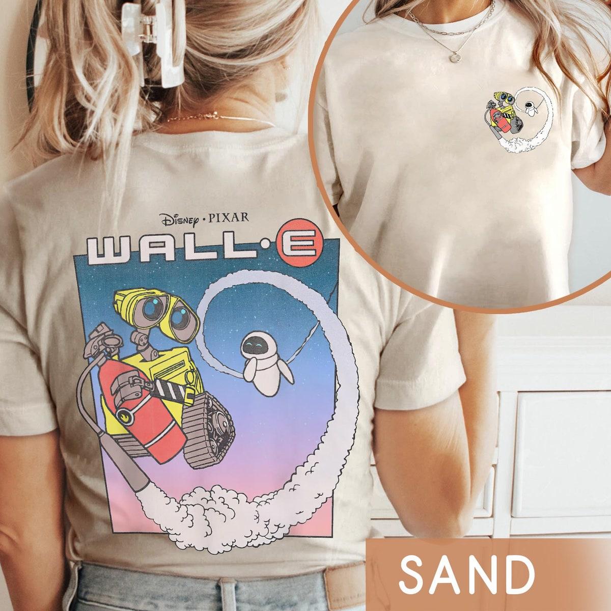 Two Sided Vintage Wall e And Eve Flying Shirt 3