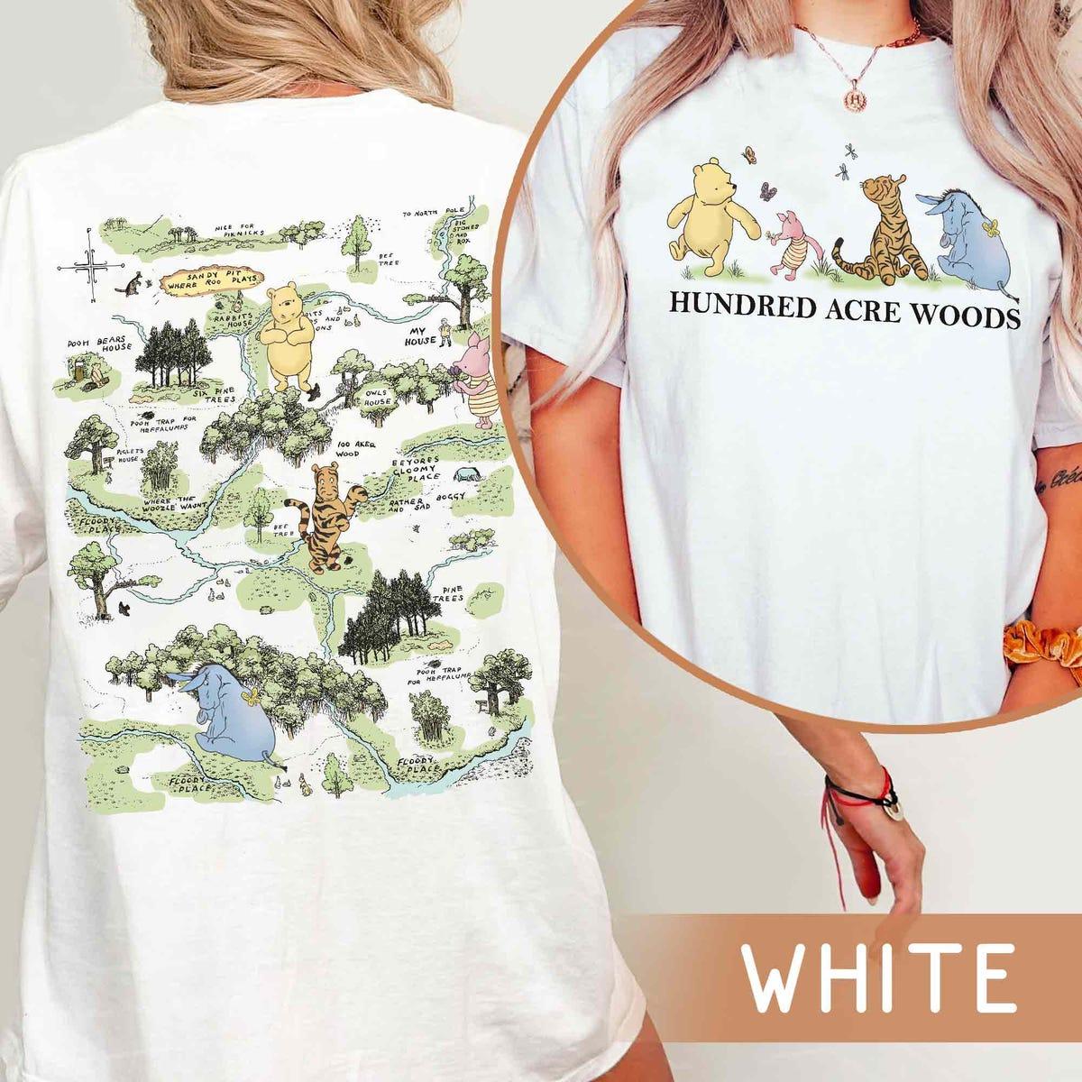 Two Sided Winnie The Pooh Honey Co Hundred Acre Wood Map Shirt 1