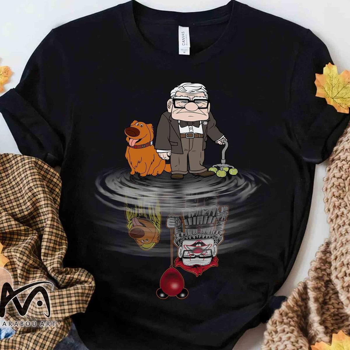 Up Carl And Dug Water Mirror Horror Character Halloween Shirt 2