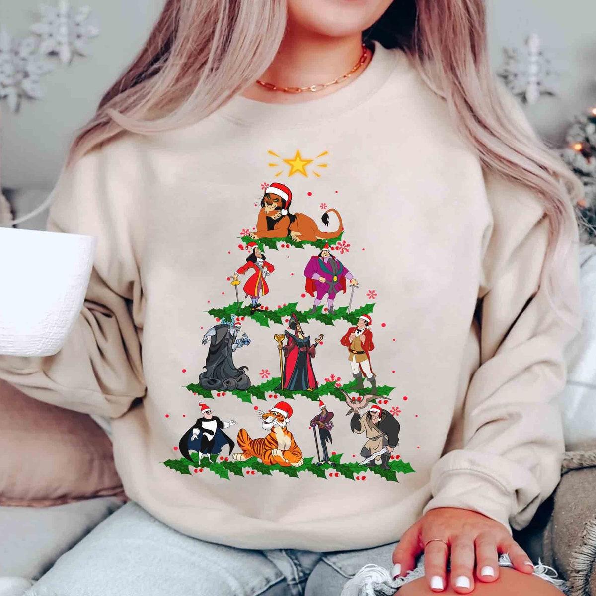 Villains Male Characters Group Christmas Tree Shirt 1