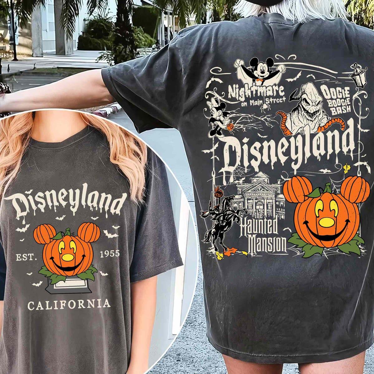 Vintage 2 Sided Disney Pumpkin Mickey Halloween Party Shirt 2