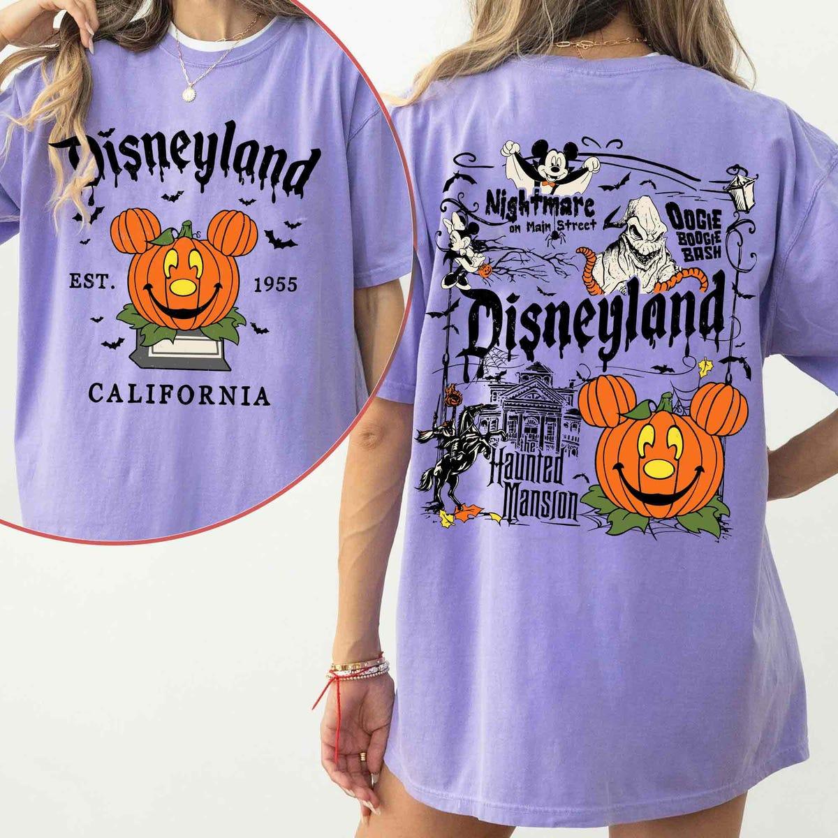 Vintage 2 Sided Disney Pumpkin Mickey Halloween Party Shirt 3