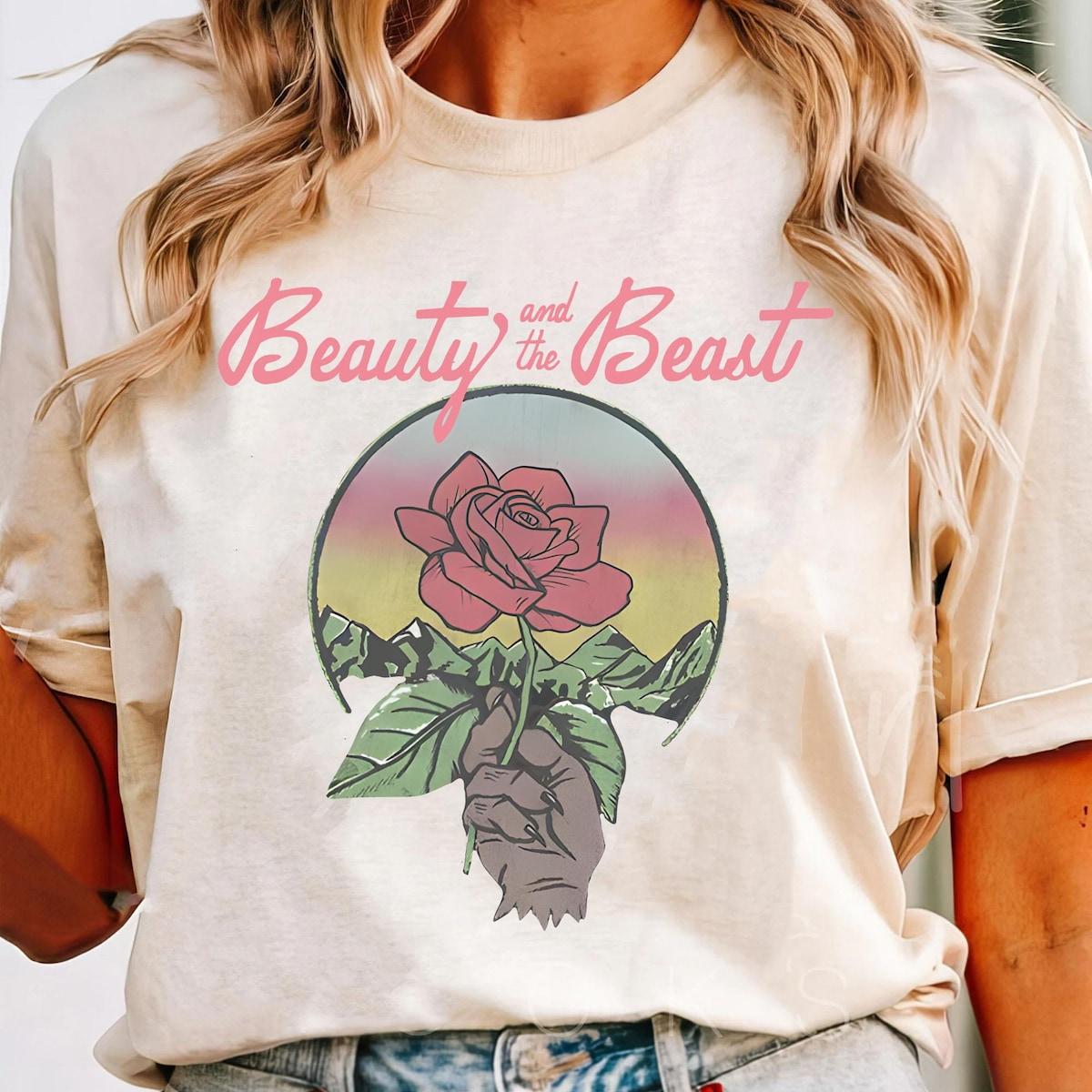 Vintage Beauty And The Beast Rose Shirt 1