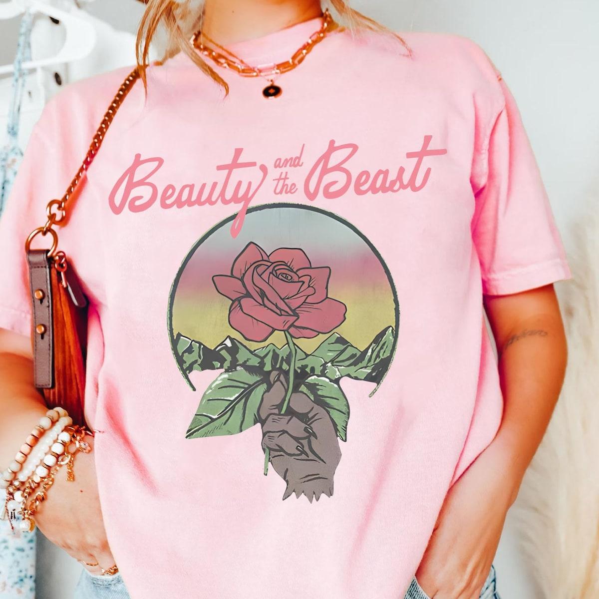 Vintage Beauty And The Beast Rose Shirt 2