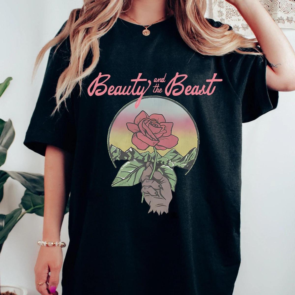 Vintage Beauty And The Beast Rose Shirt 3