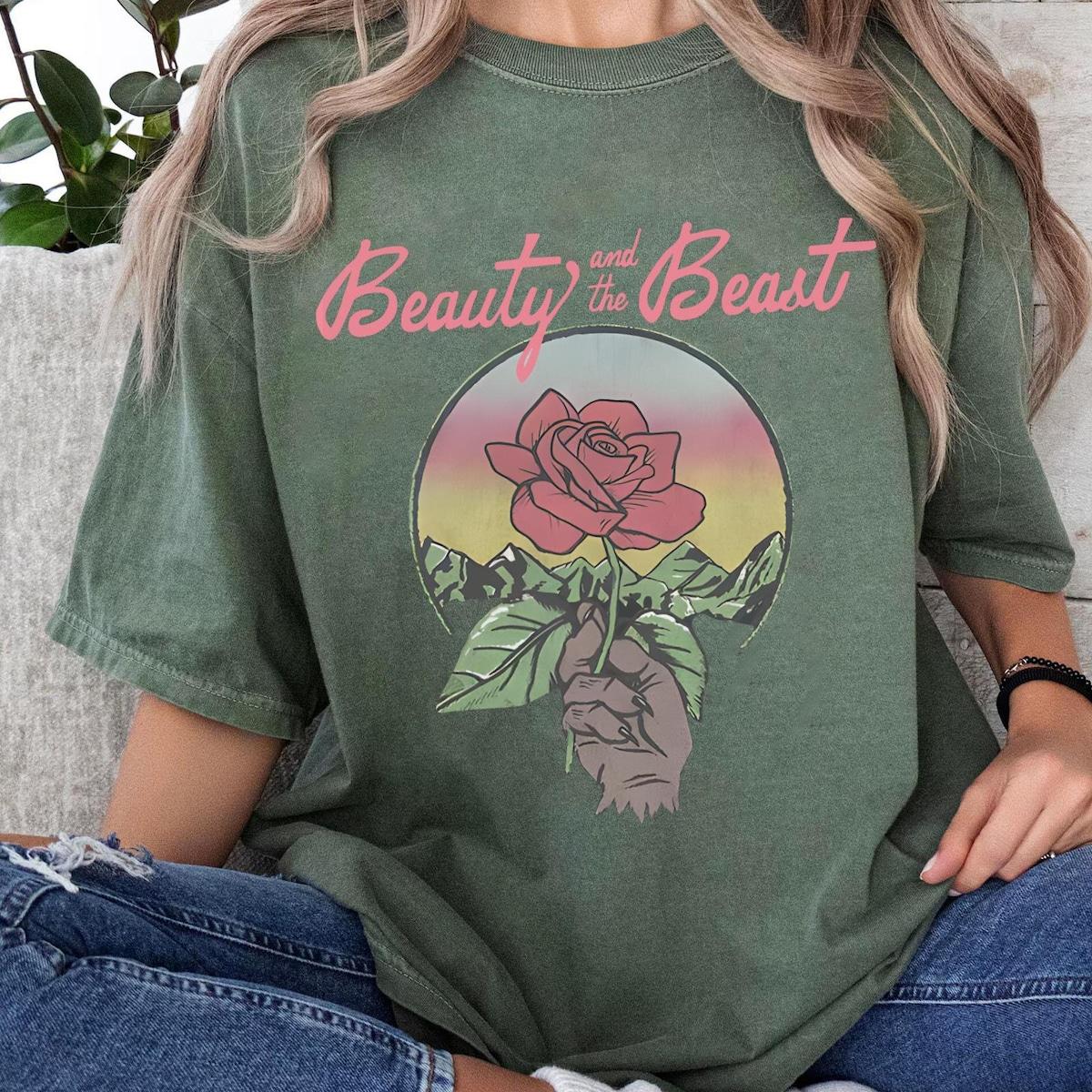 Vintage Beauty And The Beast Rose Shirt 4