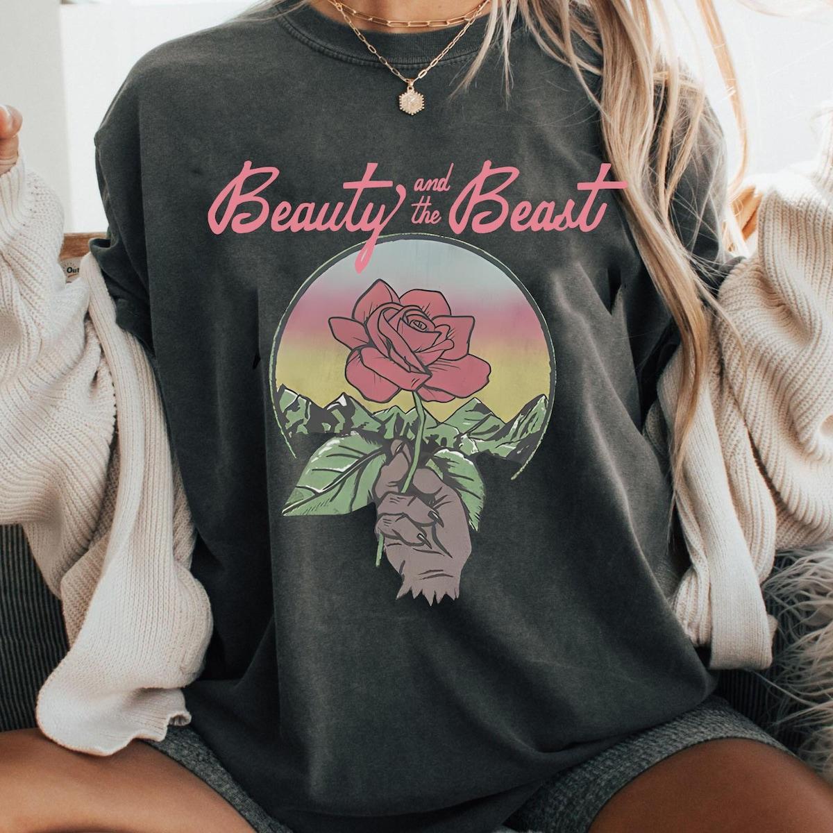 Vintage Beauty And The Beast Rose Shirt 5