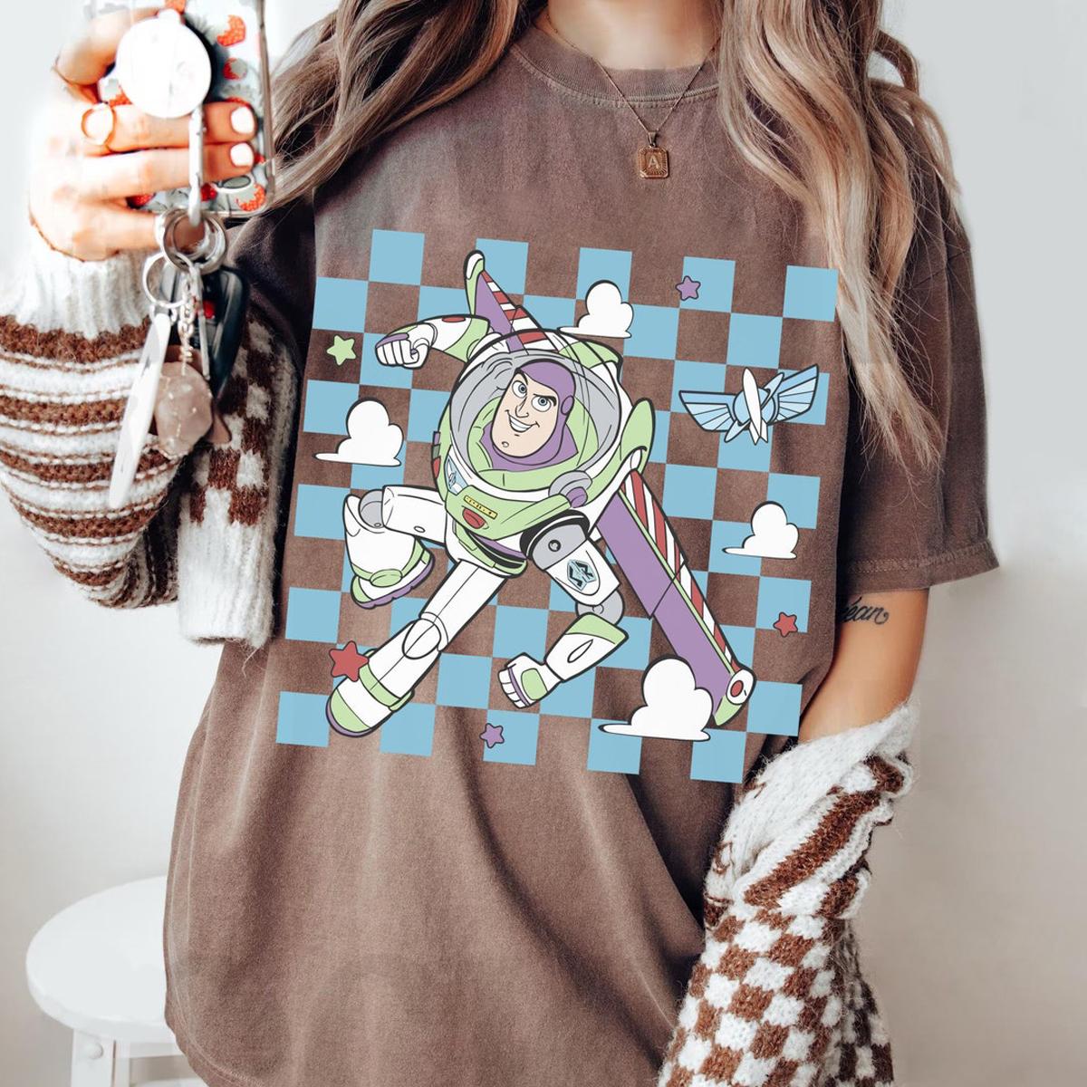 Vintage Buzz Lightyear Checkered Toy Story Shirt 3