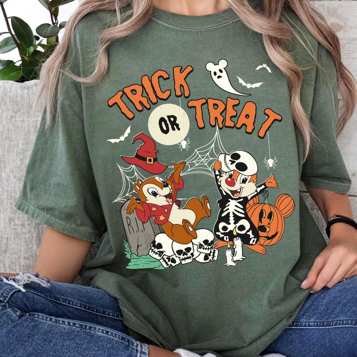 Vintage Chip N Dale Trick Or Treat Halloween Couple Matching Shirt 6