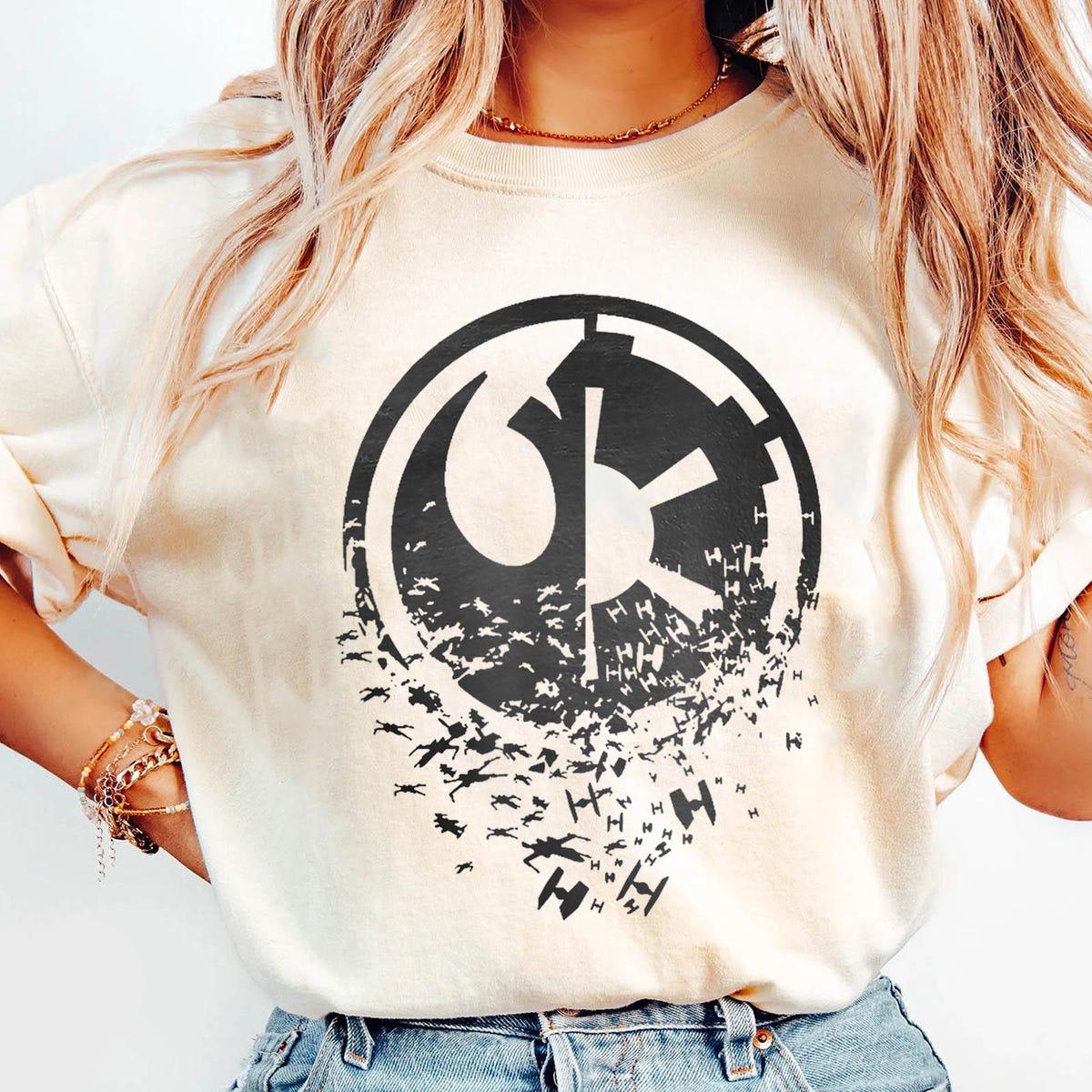 Vintage Classic Rebel Alliance And Galactic Empire Split Shirt 1