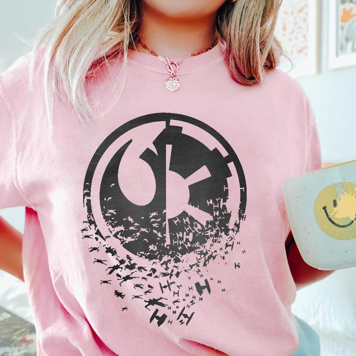 Vintage Classic Rebel Alliance And Galactic Empire Split Shirt 2