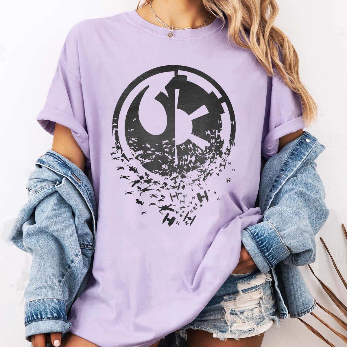 Vintage Classic Rebel Alliance And Galactic Empire Split Shirt 3