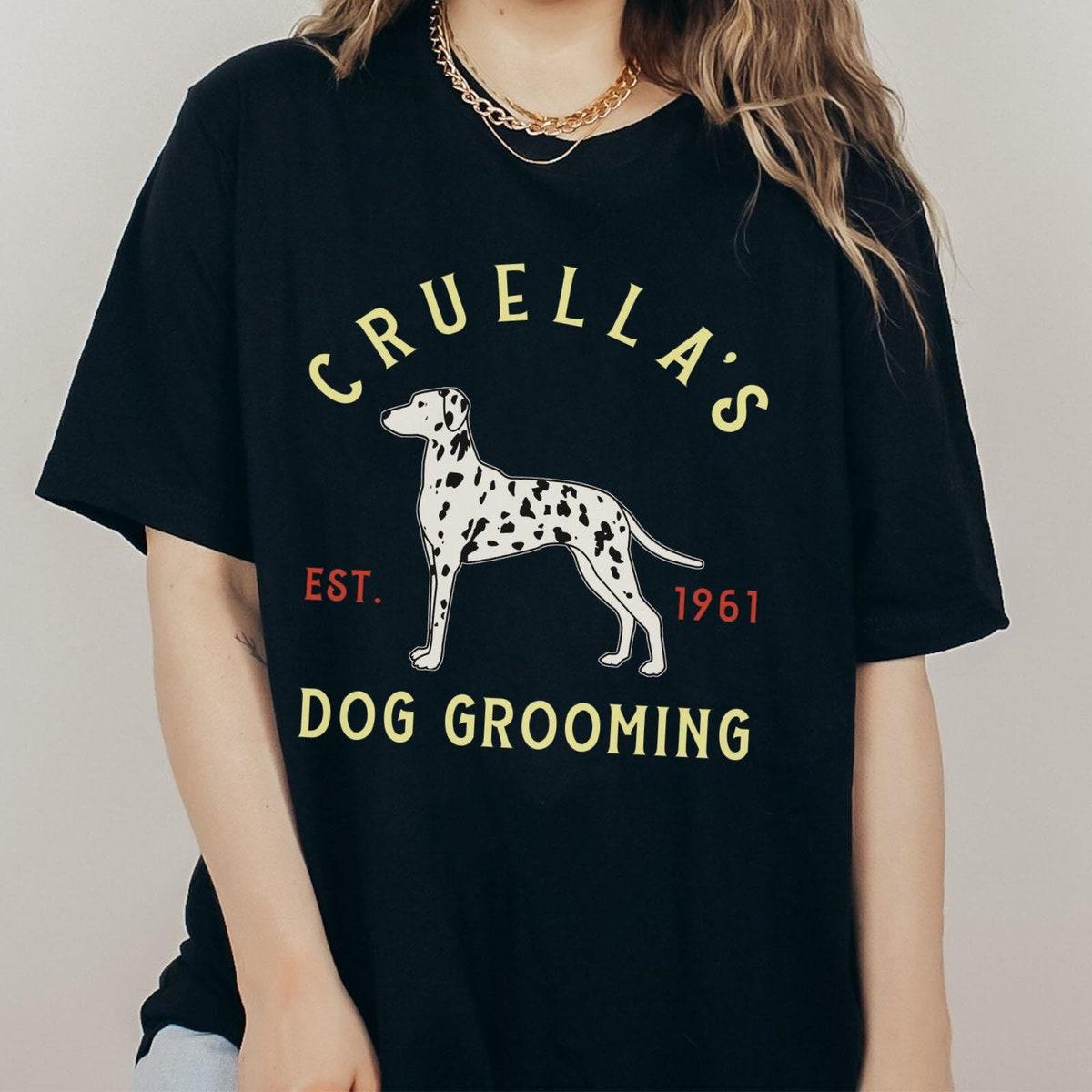 Vintage Cruellas Dog Grooming 101 Dalmatians Shirt 2