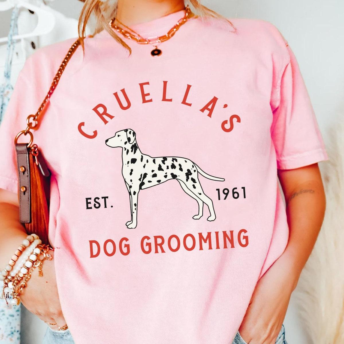 Vintage Cruellas Dog Grooming 101 Dalmatians Shirt 3