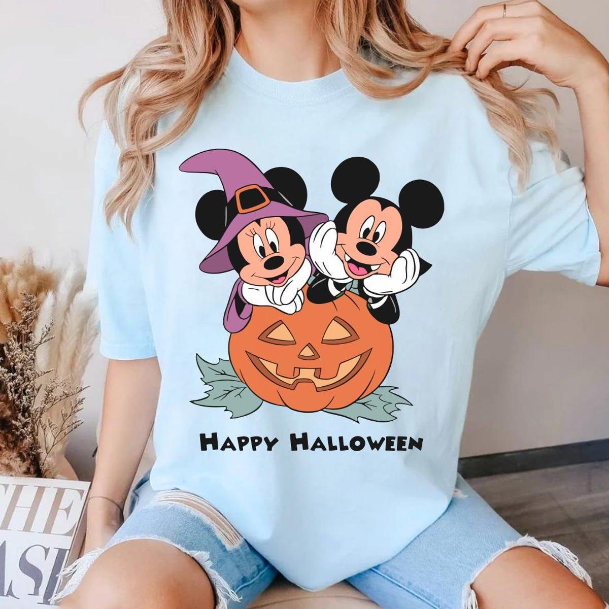 Vintage Disney Halloween Mickey And Minnie Mouse Shirt 3