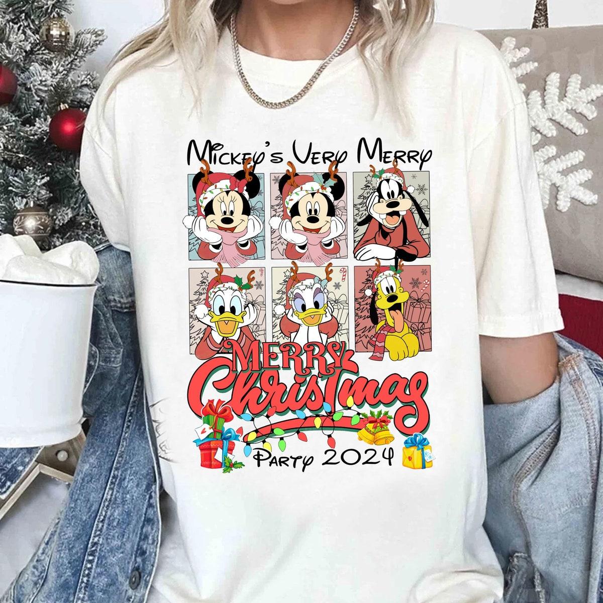 Vintage Disney Mickey And Friends Merry Christmas Shirt 1