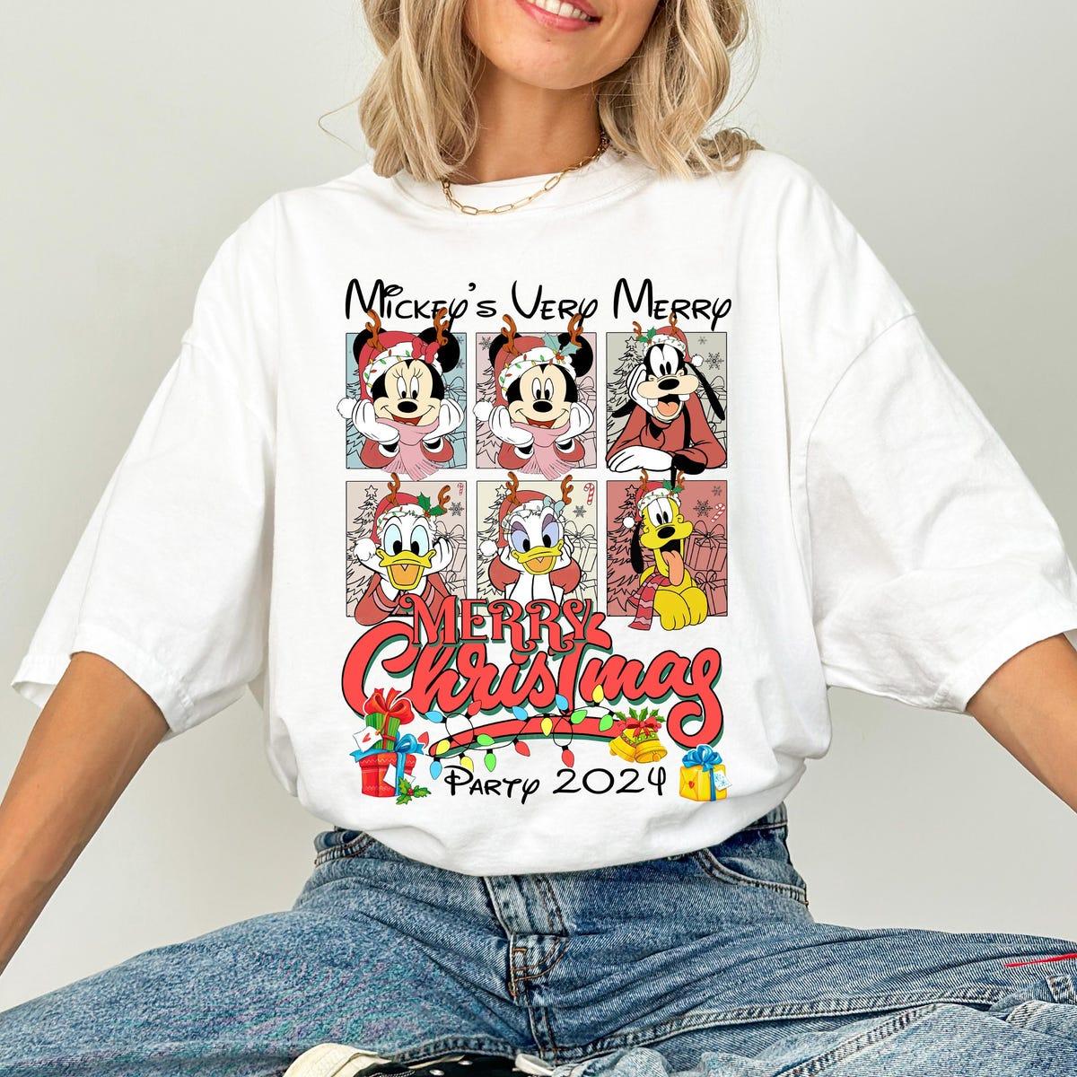 Vintage Disney Mickey And Friends Merry Christmas Shirt 4