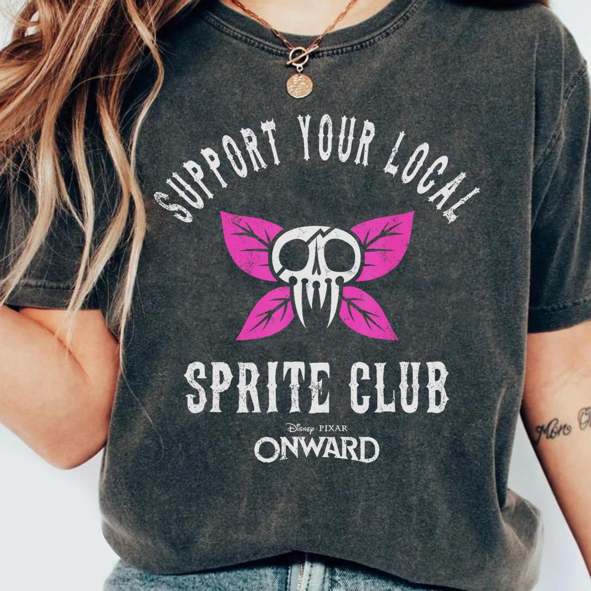 Vintage Disney Onward Support Your Local Sprite Club Shirt 1