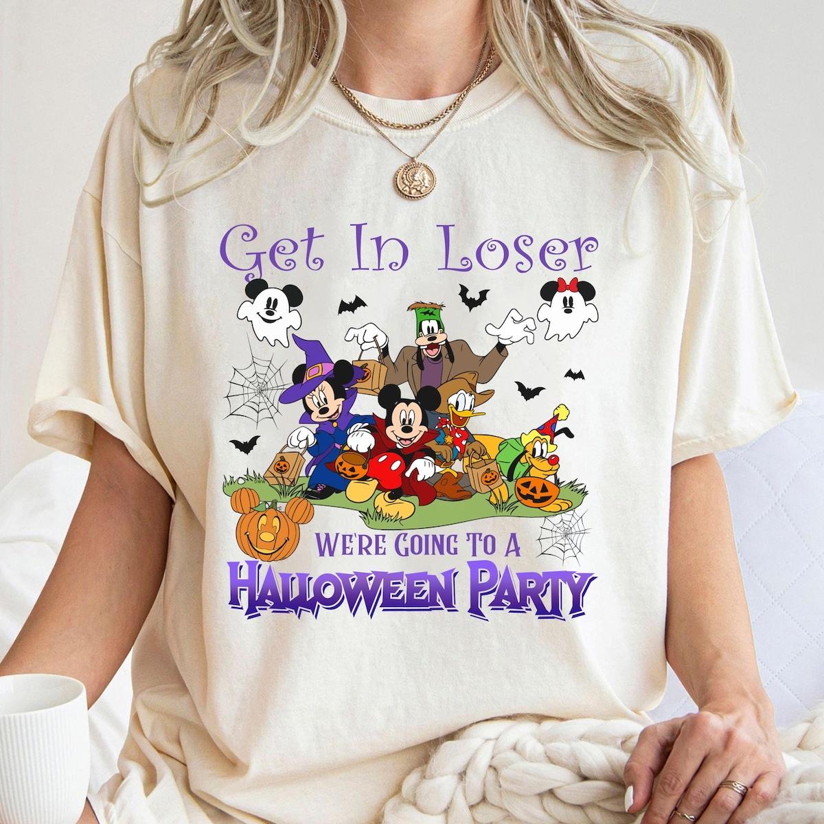 Vintage Get In Loser We're Going To A Halloween Party Shirt 4