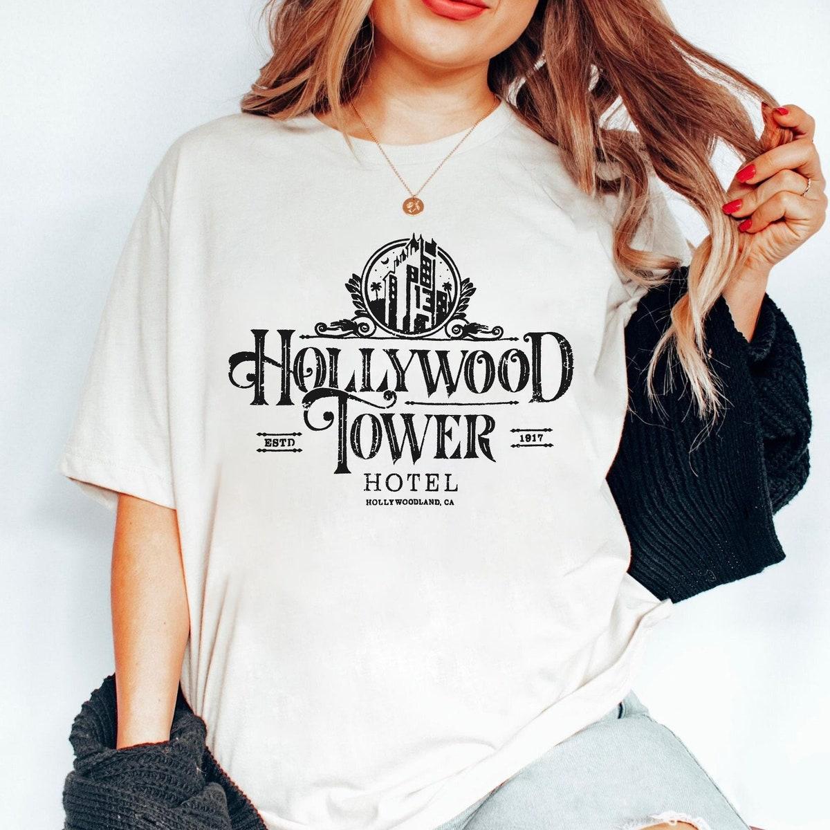 Vintage Hollywood Tower Of Terror Hotel Est 1917 Disney Shirt 1