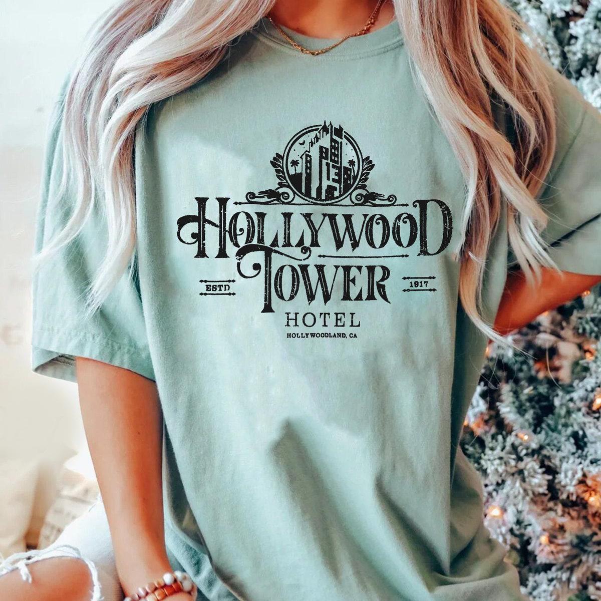 Vintage Hollywood Tower Of Terror Hotel Est 1917 Disney Shirt 3