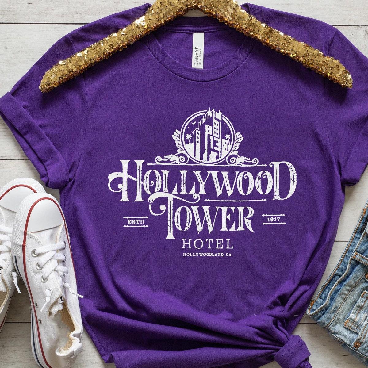 Vintage Hollywood Tower Of Terror Hotel Est 1917 Disney Shirt 4