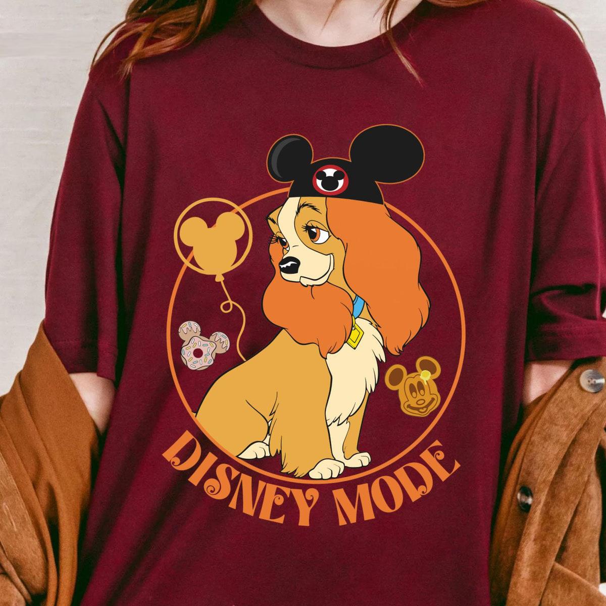 Vintage Lady Dog Mode Mickey Balloons Snacks Shirt 3