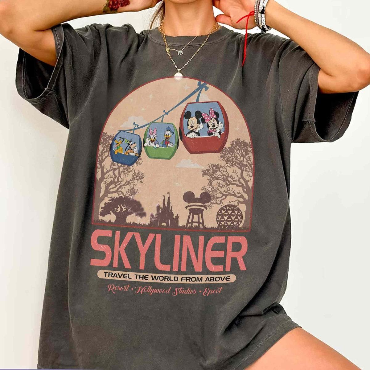 Vintage Mickey And Friends Skyliner Travel The World From Above Walt Shirt 2