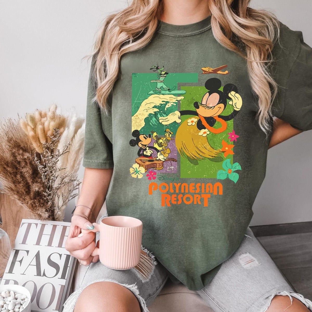 Vintage Mickey Mouse Drum And Tiki Polynesian Resort Shirt 4