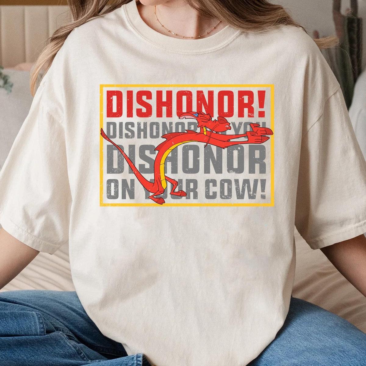 Vintage Mushu Dragon Dishonor On Your Cow Shirt 2