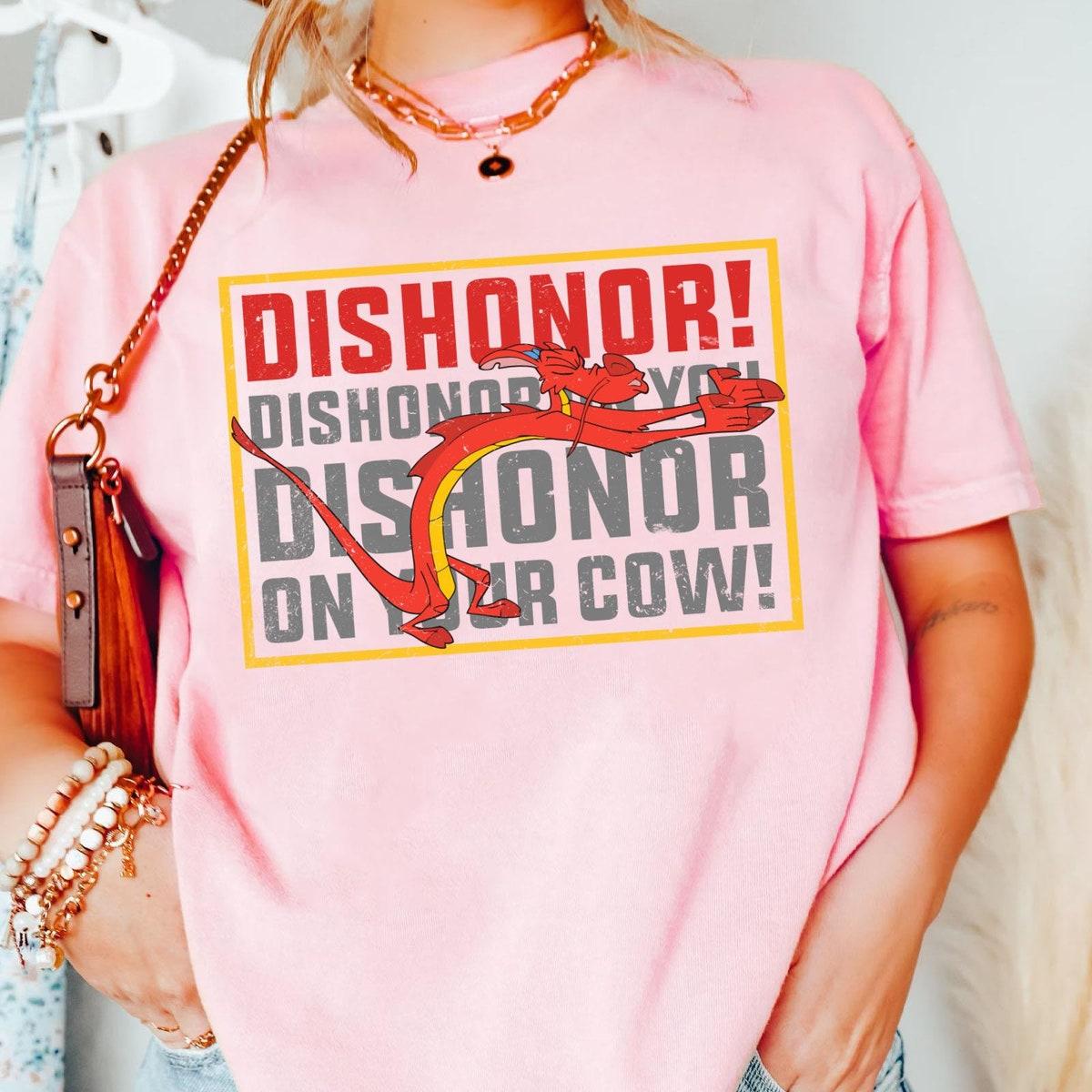 Vintage Mushu Dragon Dishonor On Your Cow Shirt 4